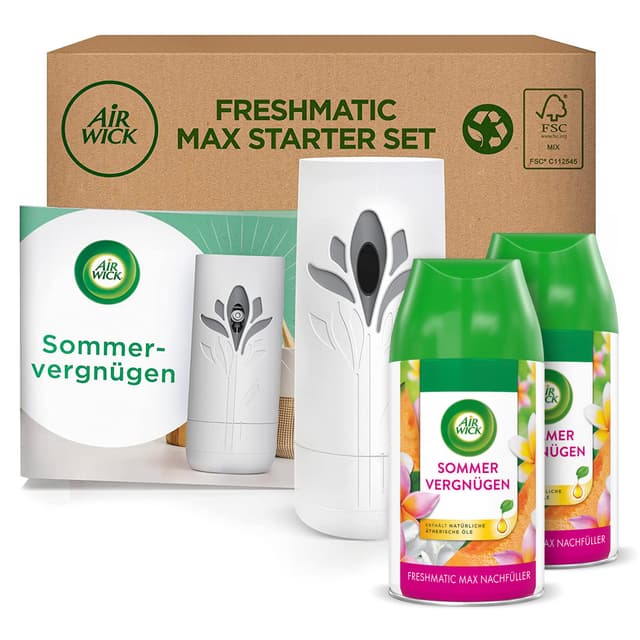 🌺🍈🍦 Air Wick Freshmatic Max Sommervergnügen - Starter Set mit 2 Nachfüllern
