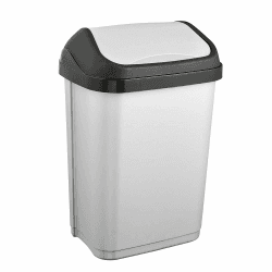 🗑️🌟 Spezialangebot: keeeper Mülleimer Swantje 10 l - Silber Hell-Silber
