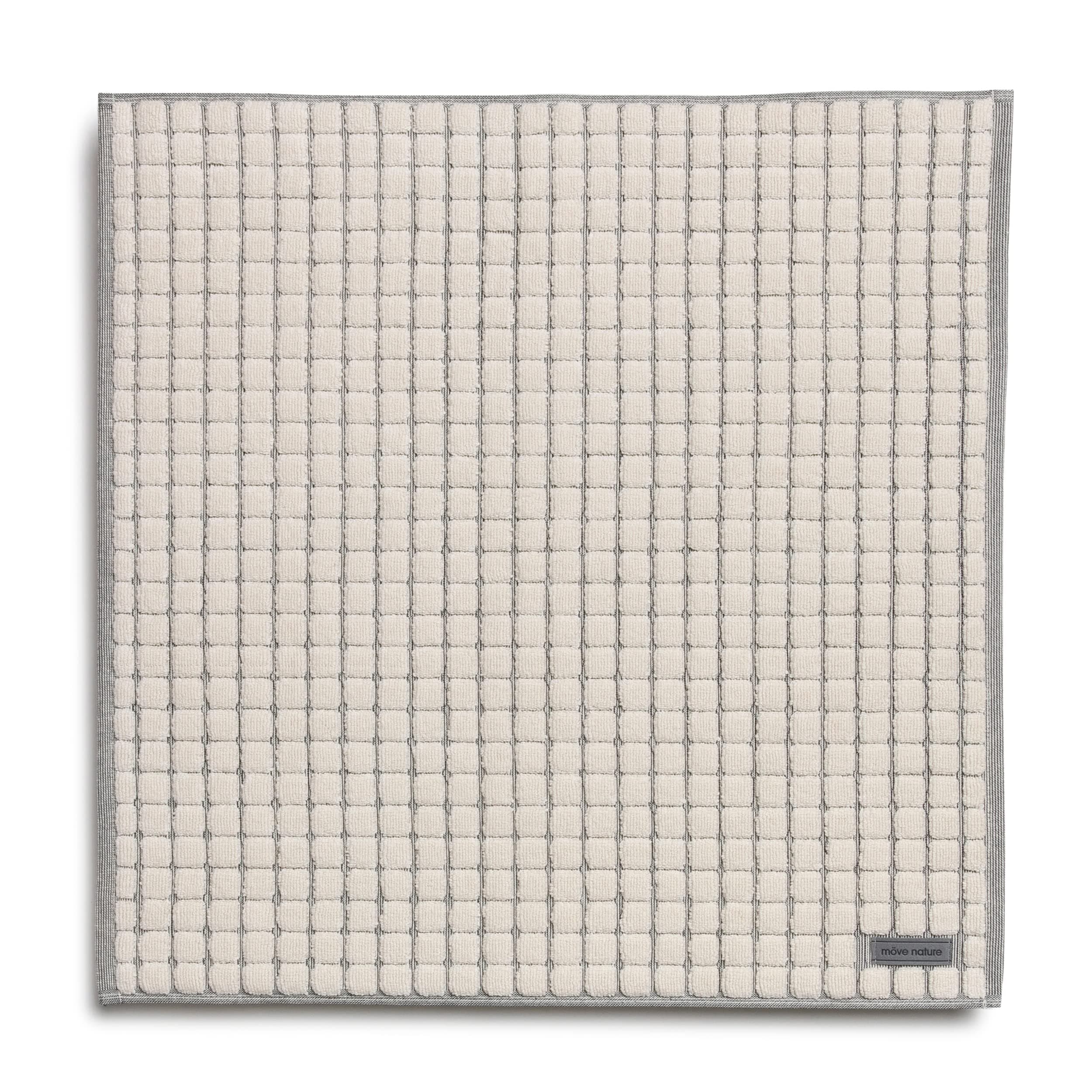 🔥Deal des Tages! Möve Eden Badteppich 60x60cm - 100% Baumwolle, Natur/Schwarz