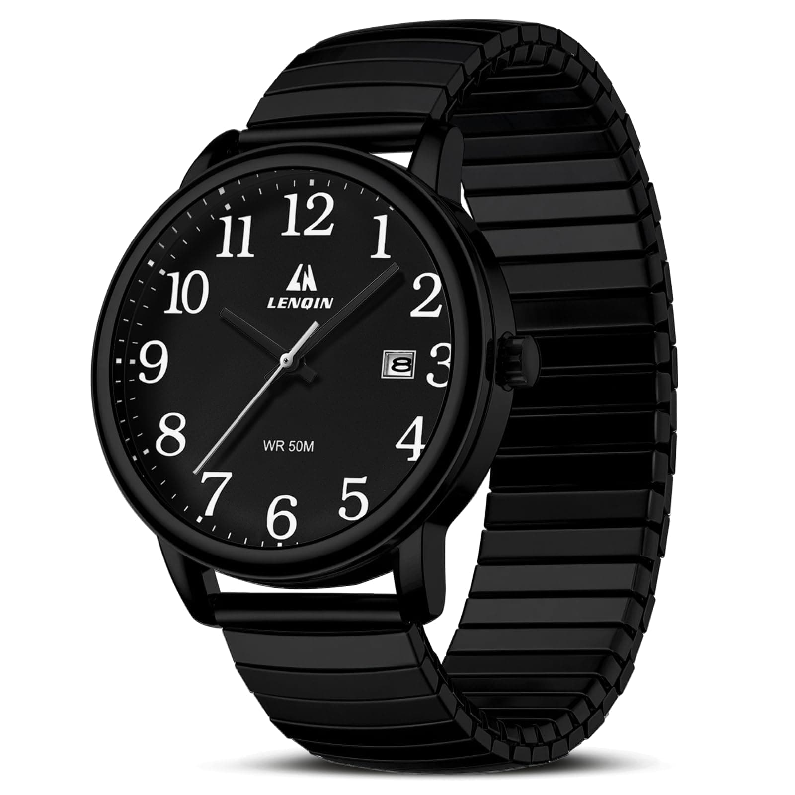 Herren Uhr Herrenuhren Analog Quarzuhr Wasserdicht Armbanduhr ⌚ Easy Reader 38mm Erweiterungsband Fashion Business Armbanduhr mit Datum Alles Schwarz-1