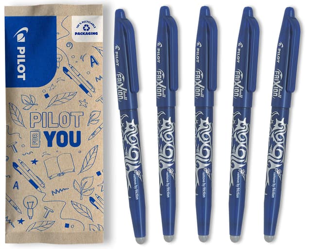 🖊️ PILOT - FriXion Ball 0.7 Set - 5 Stück Blau