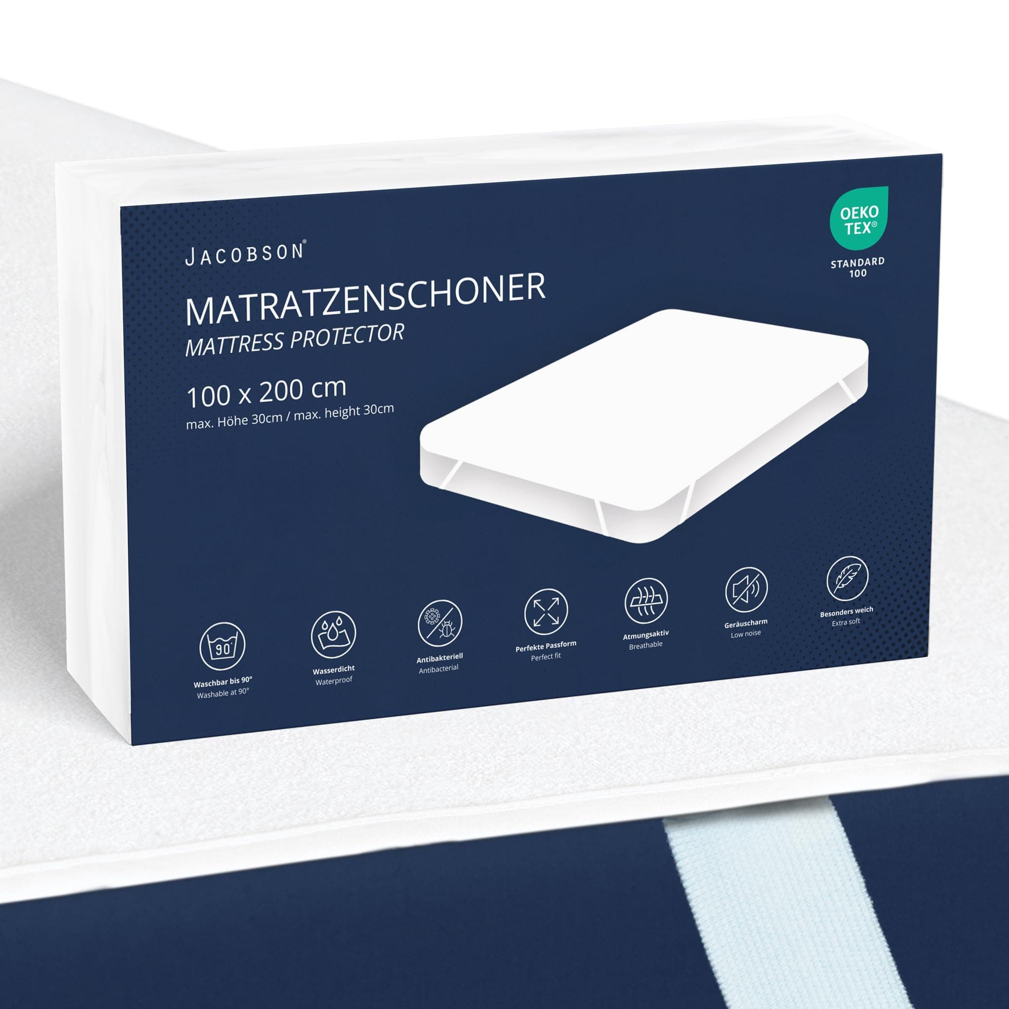 🌟 JACOBSON Matratzenschoner 100 x 200 cm - Wasserdichte Matratzenauflage 🌙