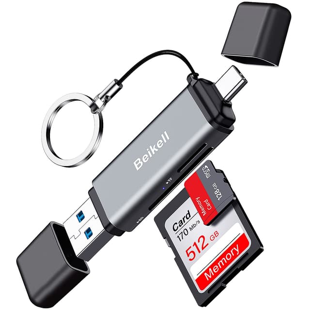 🌟 Beikell SD Kartenleser, Dual Stecker USB 3.0 & Typ C Kartenlesegerät 🌟