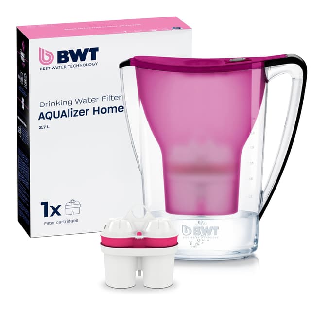 🌊🍆 BWT Wasserfilter AQUAlizer Home | Aubergine | inkl 1 Magnesium Filterkartusche