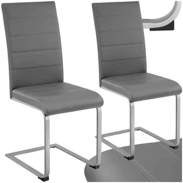 🪑 Tectake® 2er Set Graue Esszimmerstühle - Modern & Bequem 🪑