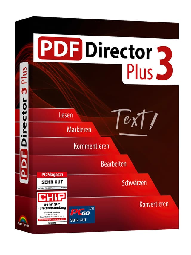 🔥 PDF Director 3 PLUS - PDFs bearbeiten, konvertieren, schwärzen, schützen, Formulare ausfüllen für Win 11, 10, 8.1, 7