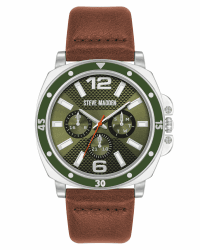 Angebot: Steve Madden Herren-Armbanduhr Silber/Grün ⌚🔥