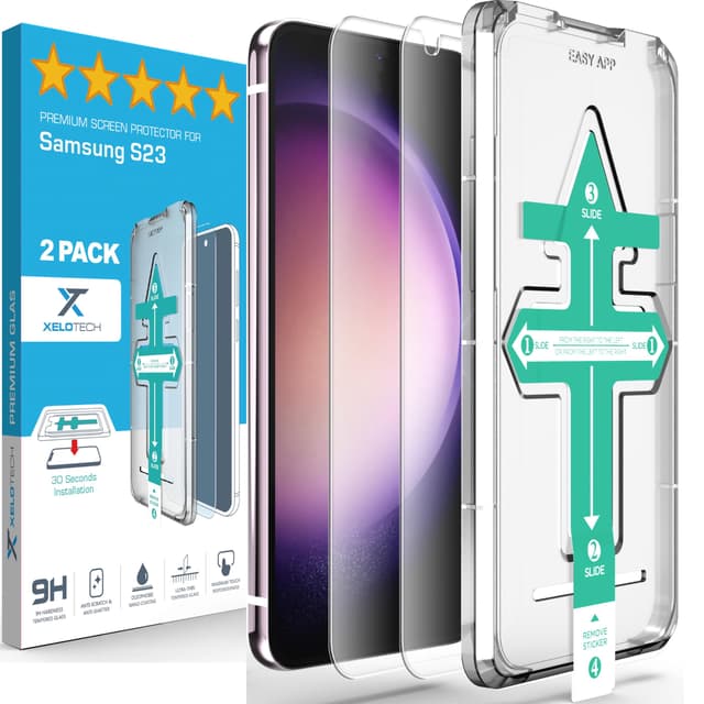 XeloTech Schutzglas für Samsung Galaxy S23 - Echtes hartes 9H Premium Glas