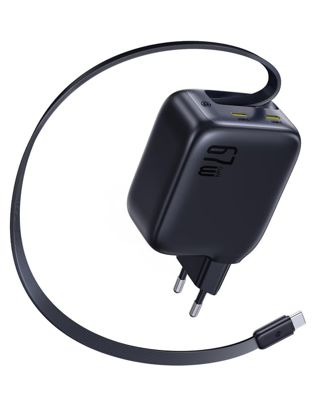 Baseus Enercore USB C Ladegerät 67W mit ausziehbarem Kabel ⚡️🔌
