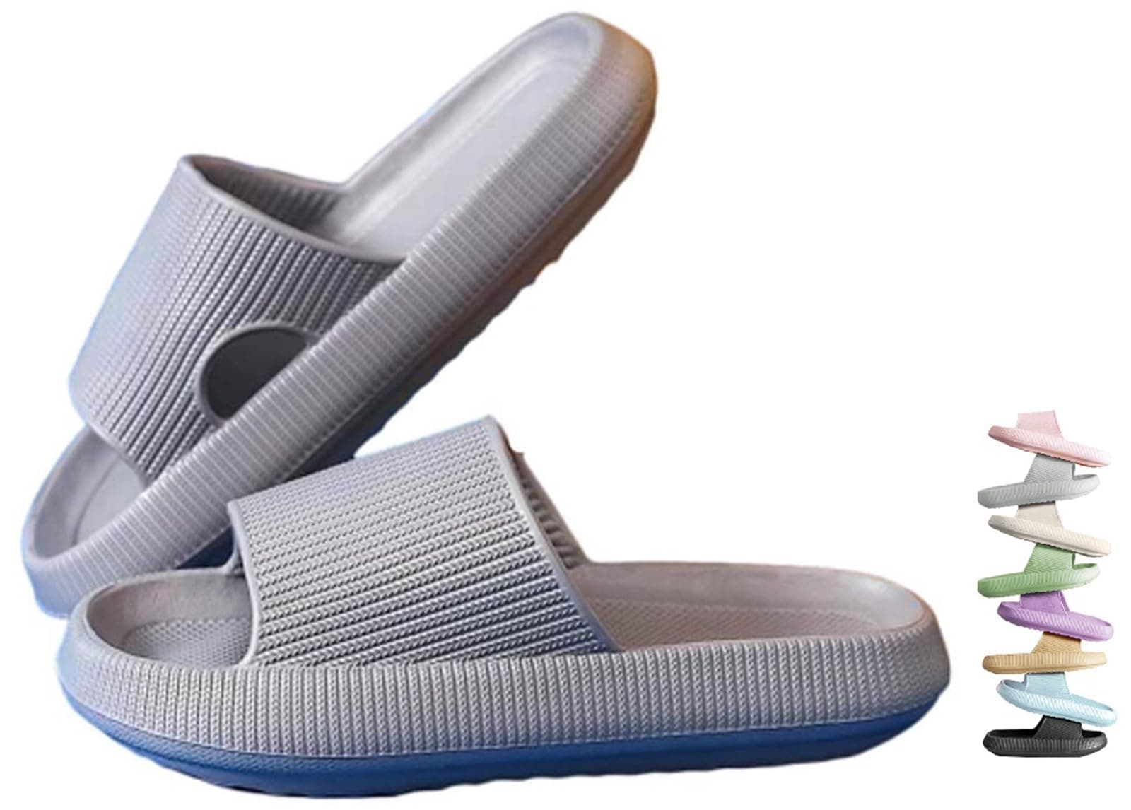 🌟 VEXITO Orthoslipper Original Cloud Cozy Slides Unisex 🌈 Wolkenschuhe Pillow Slippers 🌺 Gr. 34-47 Yz Grau 40/41 EU