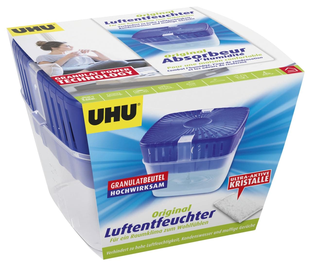 🌬️🔝 UHU Luftentfeuchter Original + Nachfüll-Beutel 450g Angebot! 🌟