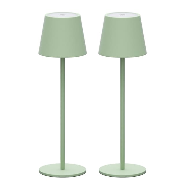 🌿🔋 Klighten 2 Stück LED Dimmbare Akku Grün Tischlampe 🌞🌧️