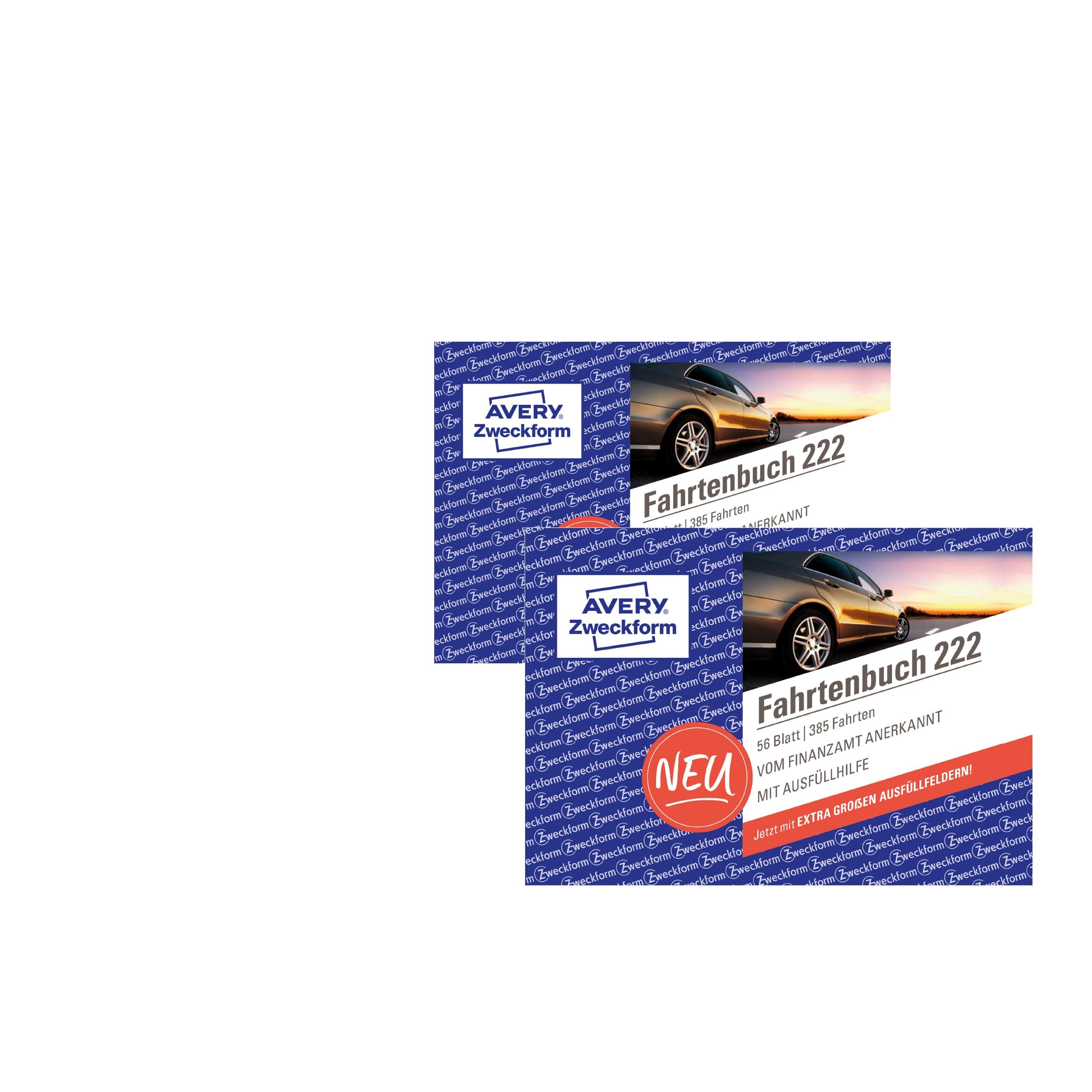 AVERY Zweckform 222-2 Softcover Fahrtenbuch PKW 2er-Pack A6 Softcover 2 Stück 🚗📓