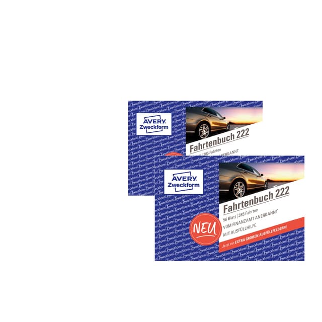 AVERY Zweckform 222-2 Softcover Fahrtenbuch PKW 2er-Pack A6 Softcover 2 Stück 🚗📓
