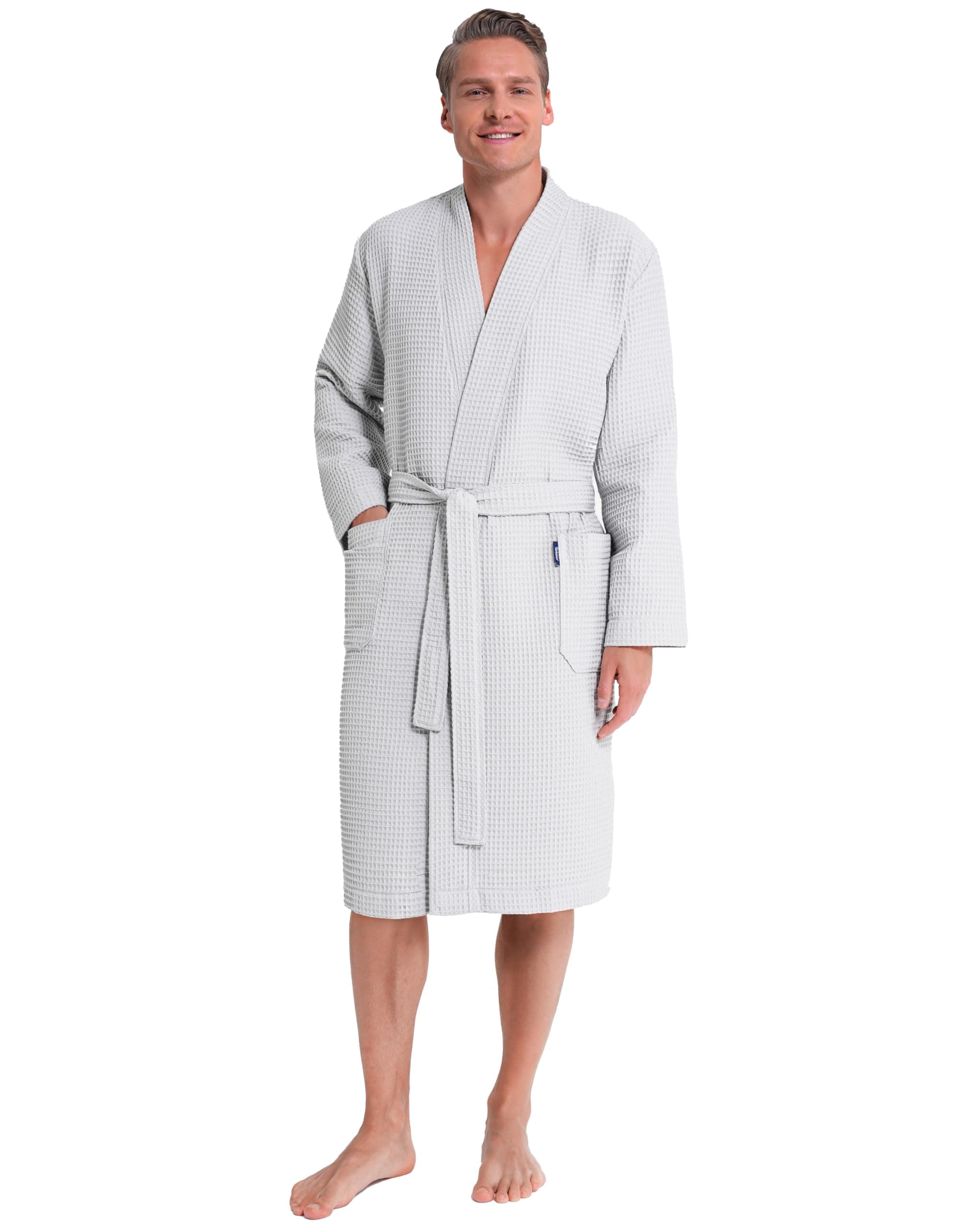 Twinzen Bademantel Herren Waffelpique - Leicht und Weich - 100% Baumwolle 💆‍♂️