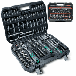 🔧 CCLIFE 187 tlg Steckschlüsselsatz Cr-V Ratschenkoffer 🧰 Werkzeugkoffer 72 Zähne 1/2" 1/4" 3/8" Sechskant Steckschlüsseleinsatz Torx, Schlitz, Phillips, Pozidrive Bit Steckschlüsseleinsätze 🔧