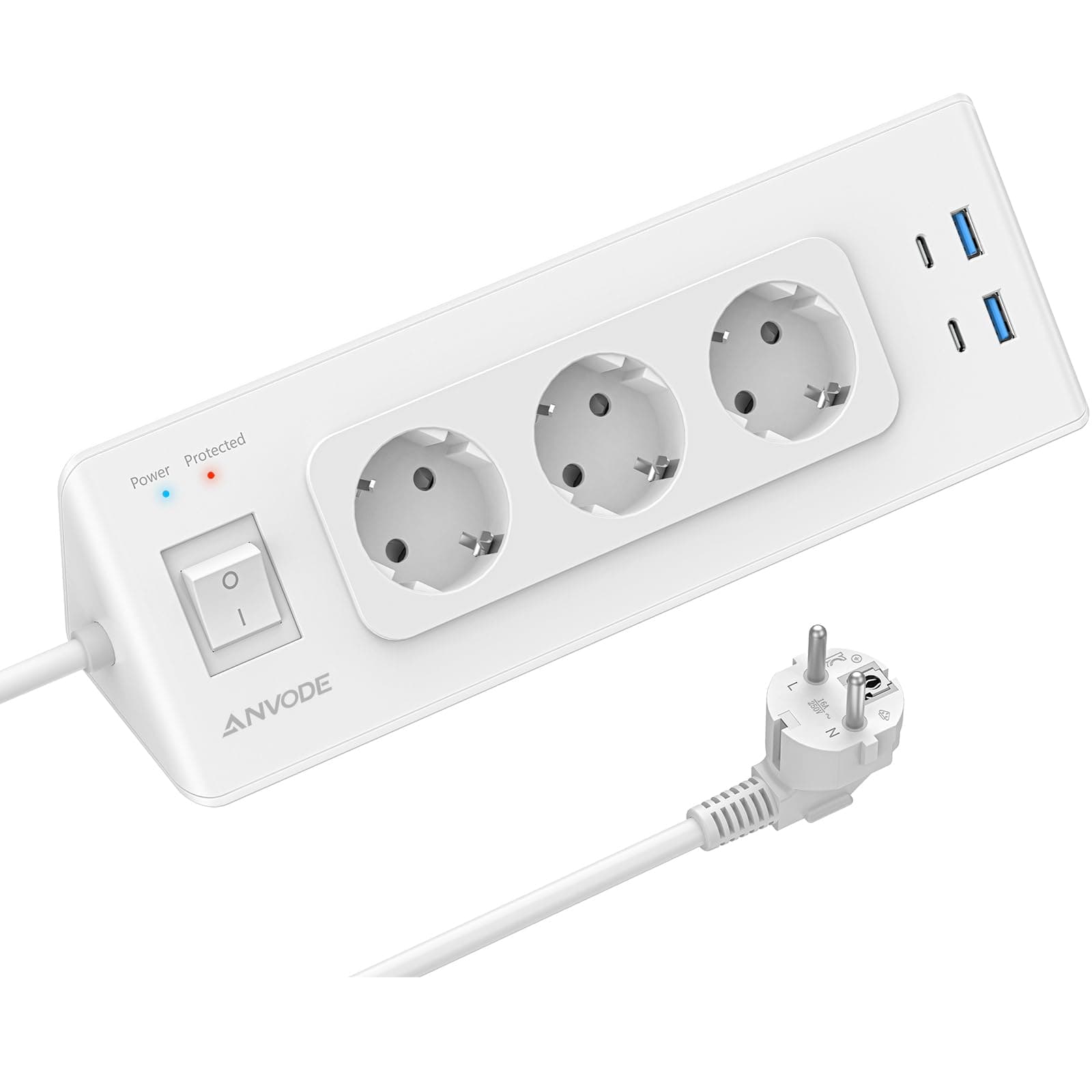 Ecksteckdose mit USB und 2 Type-C 3 Fach Ecksteckdosenleiste 🛠️