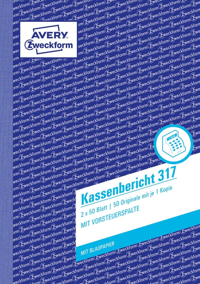 📊📝 AVERY Zweckform 317 Kassenbericht (A5, 2x50 Blatt)