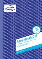 📊📝 AVERY Zweckform 317 Kassenbericht (A5, 2x50 Blatt)