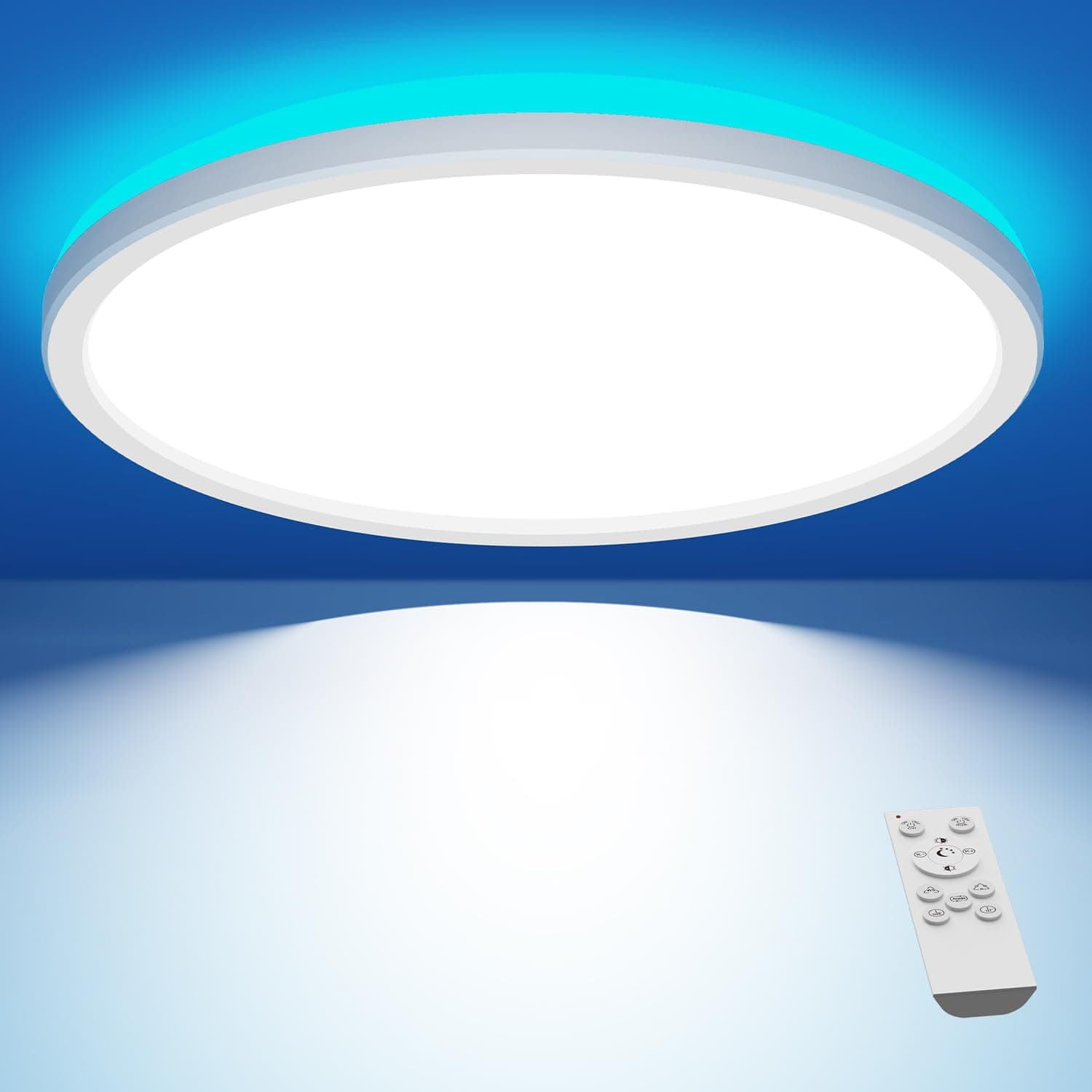 Slochi LED Deckenleuchte Dimmbar mit Fernbedienung, 40CM RGB Farbwechsel Deckenlampe