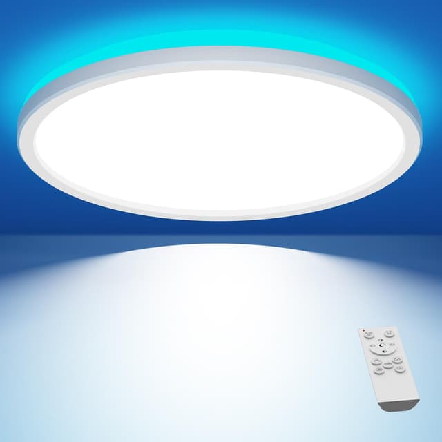 Slochi LED Deckenleuchte Dimmbar mit Fernbedienung, 40CM RGB Farbwechsel Deckenlampe