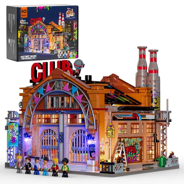 Funwhole Fabrikhaus-der-Musik Beleuchtung Klemmbausteine Haus