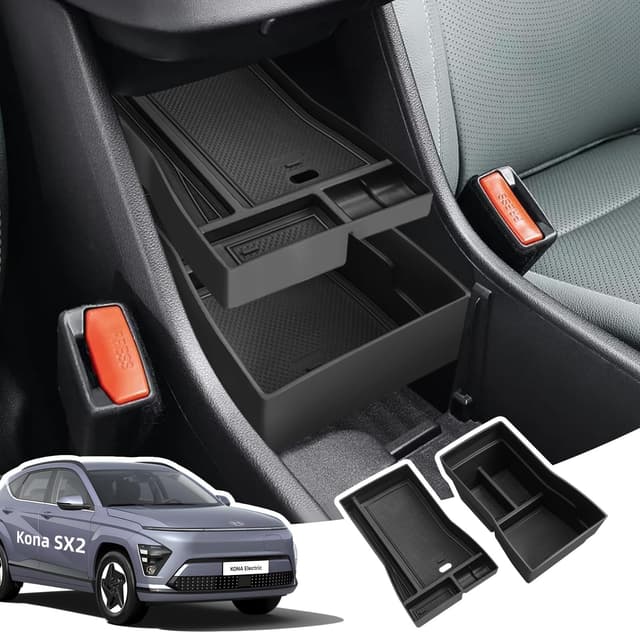 🚗 LANGBEAN Armlehne Aufbewahrungsbox für Hyundai Kona SX2 EV Electric 2024 2025 🚗
