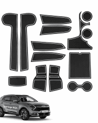 LANGBEAN Antirutschmatten für Kia Sportage NQ5 2025 2024 2023 2022 - 14 Stück Gummimatten in Schwarz & Weiß