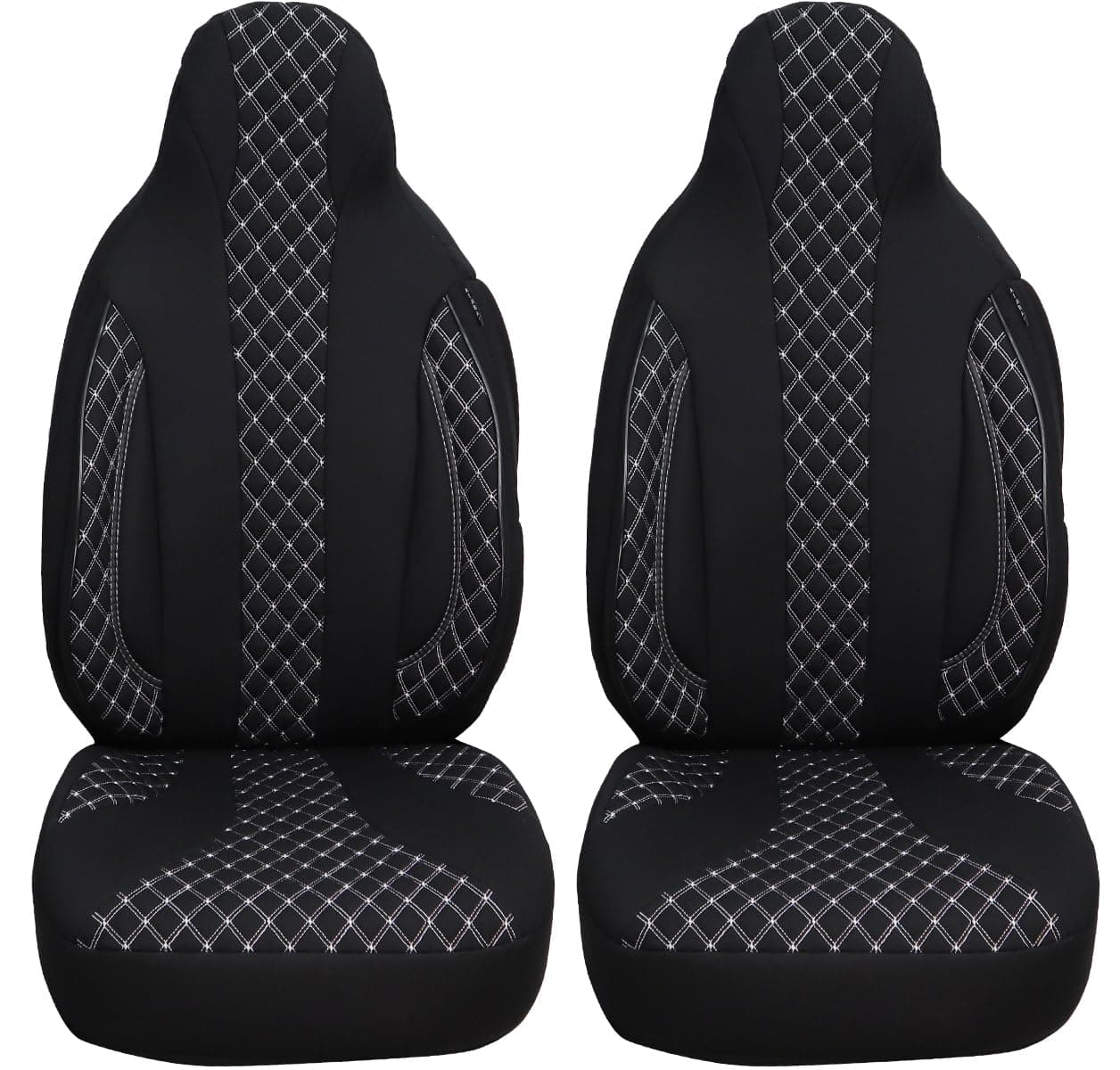BREMER SITZBEZÜGE Maß Sitzbezüge Schonbezüge für VW Up PL408 PL408 Schwarz/Weiße Naht 🚗🌟