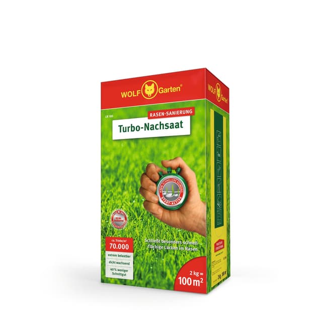 🌱🌿🌾 WOLF-Garten Turbo-Nachsaat zur Rasensanierung LR100 - Angebot