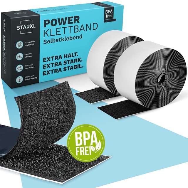 🔥STARKL® Klettband Selbstklebend - BPA Frei - 5m x 50mm🔥