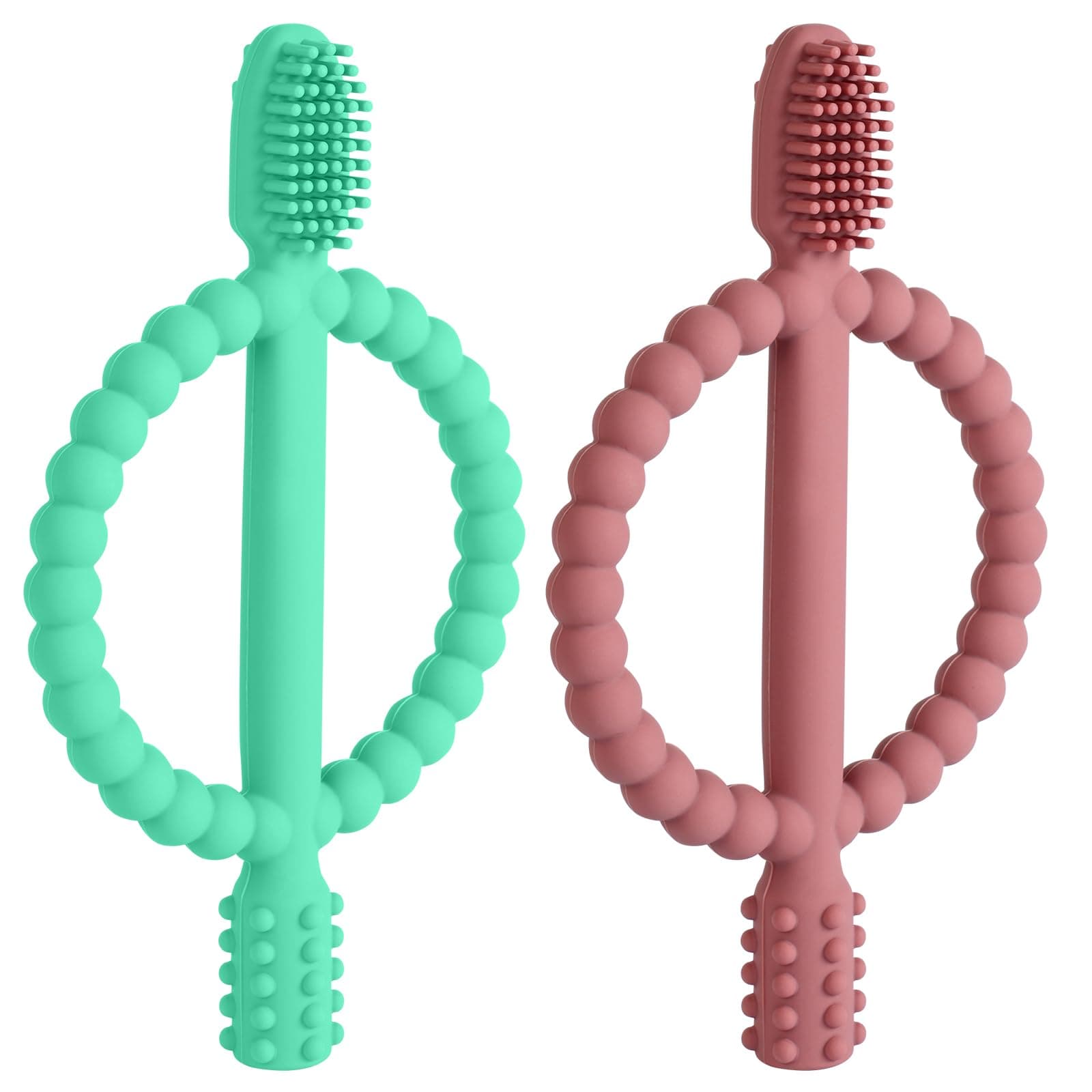 Aolso Baby Beißspielzeug, 2 Stück Kinderzahnbürste Zahnungshilfe 🍭🍡