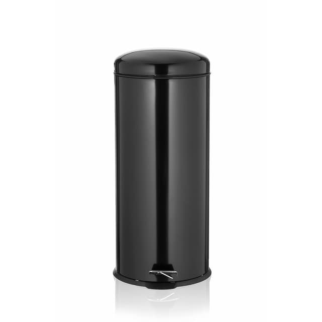 🗑️ Ribelli 30L Mülleimer aus Edelstahl, Treteimer mit Inneneimer, Soft Closing Mülltrennung Abfalleimer Müllbehälter Papierkorb Mülltonne, Rund (Schwarz) - Angebot!