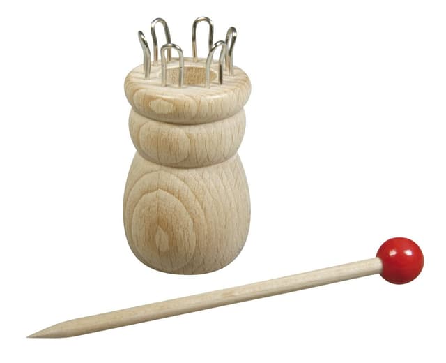 🧶🌿 Rayher Strickliesel und Nadel aus Holz - Beige 3,4cm ø