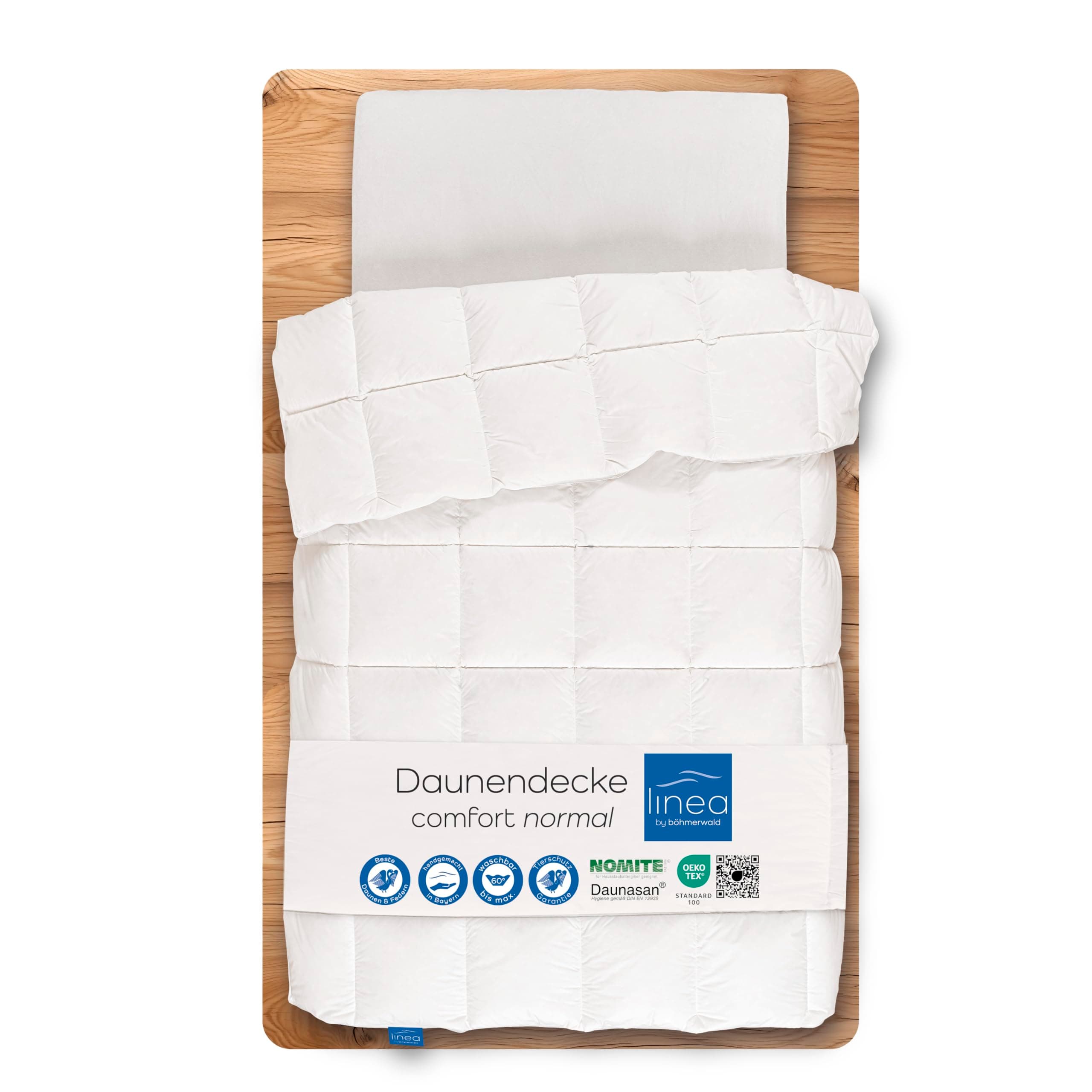 LINEA by Böhmerwald Comfort Bettdecke 90% Daunen / 10% Federn 🌟 200x200cm Weiß - Angebot!