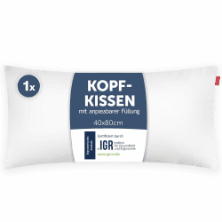 Angebot: Blumtal Kopfkissen 40x80 cm - Nackenkissen mit anpassbarer Füllung