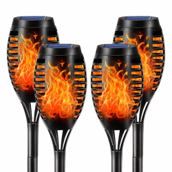LQWELL® Solarleuchten Solar Fackellicht für Außen Garten 4 Stück 12 LED Solarlampe 🌞🔥 Angebot bei HelloDeals