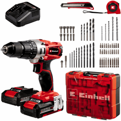 🔧🔋 Einhell Akku-Schlagbohrschrauber TE-CD 18/2 Li-i +64 (2x2,0Ah) Power X-Change Angebot! 🔋🔧