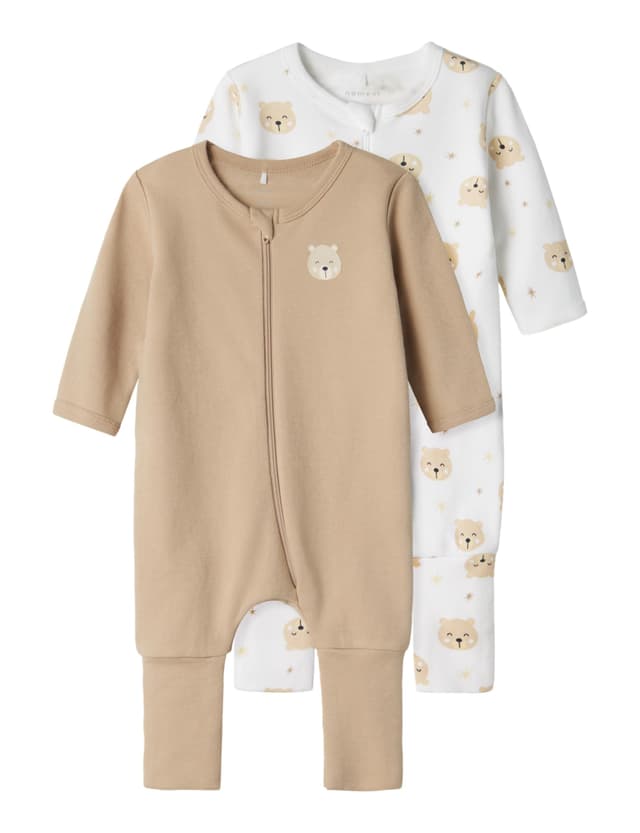 🌙🌟 NAME IT Kinder Schlafanzug 2er-Pack 62 Oxford Tan 🌟🌙