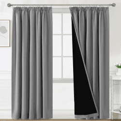 🌙 BellaHills Verdunkelungsvorhänge 2er Set - Taubengrau H260 x B140 cm
