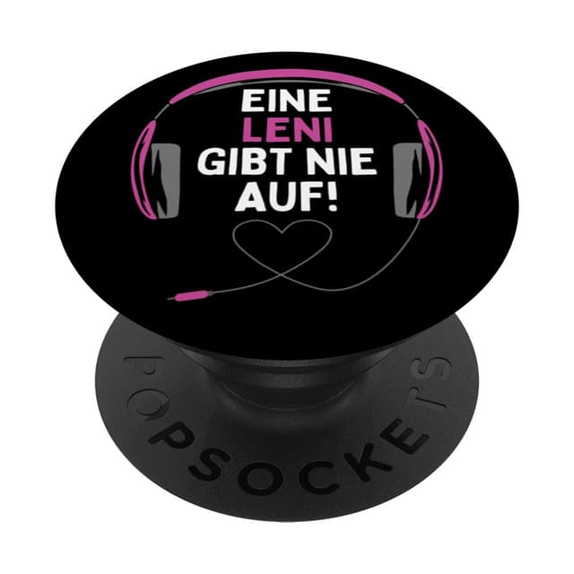🎮 Gaming Kopfhörer Personalisiertes PopSockets - Gamer Geschenk für Leni - Mädchen und Frauen - Pink mit Herz-Kabel - Zocker Zubehör