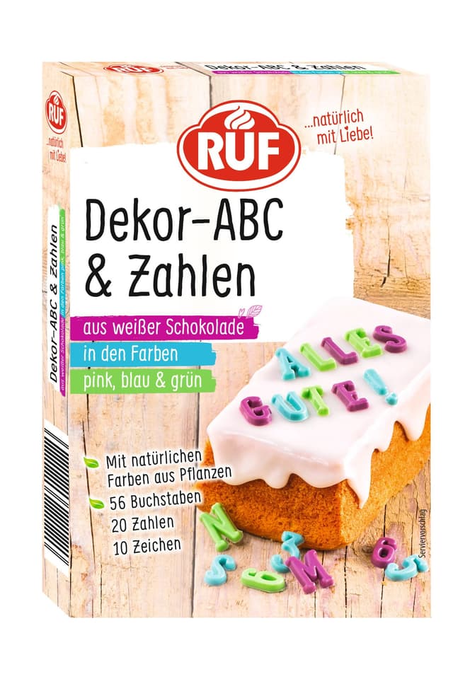 RUF Dekor ABC-Buchstaben und Zahlen 🌈🍰🍫