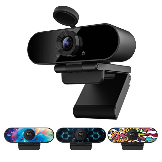 📸 Smilodon 1080P HD Webcam, Pro, mit 110° Weitwinkel, Sichtschutz Abdeckung, Stativ