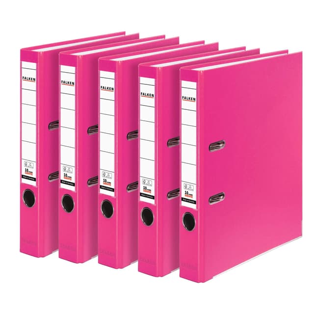 📁 Original Falken 5er Pack PP-Color Kunststoff-Ordner | Made in Germany | Pink | Vegan