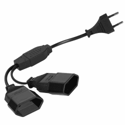 AXFEE Stromkabel Verlängerung, 2-in-1 0.3M Kurzes Verlängerung Netzkabel ⚡️🔌