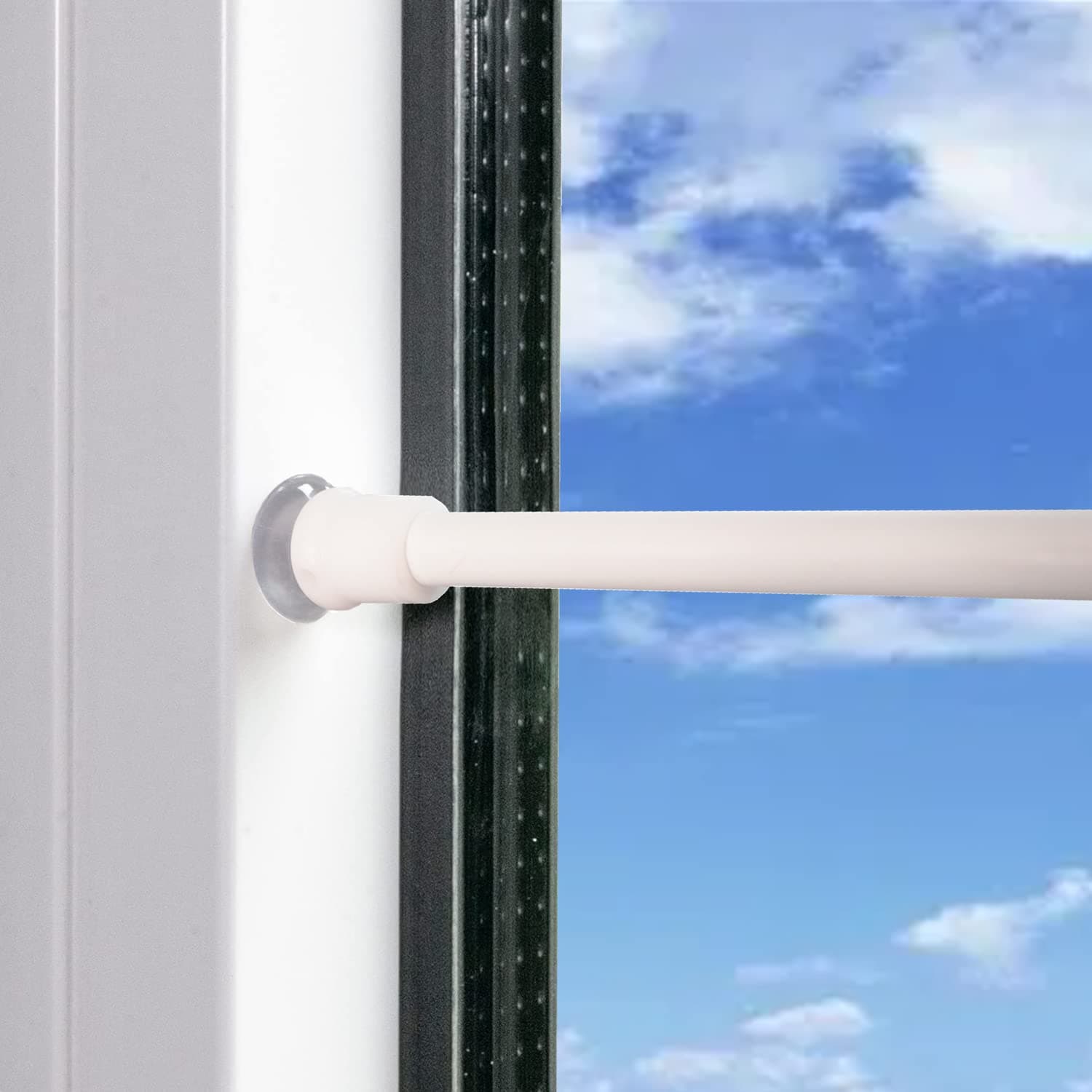 🌟 2 Stück Gardinenstange zum Klemmen - Weiß (70.5-120CM) - Angebot