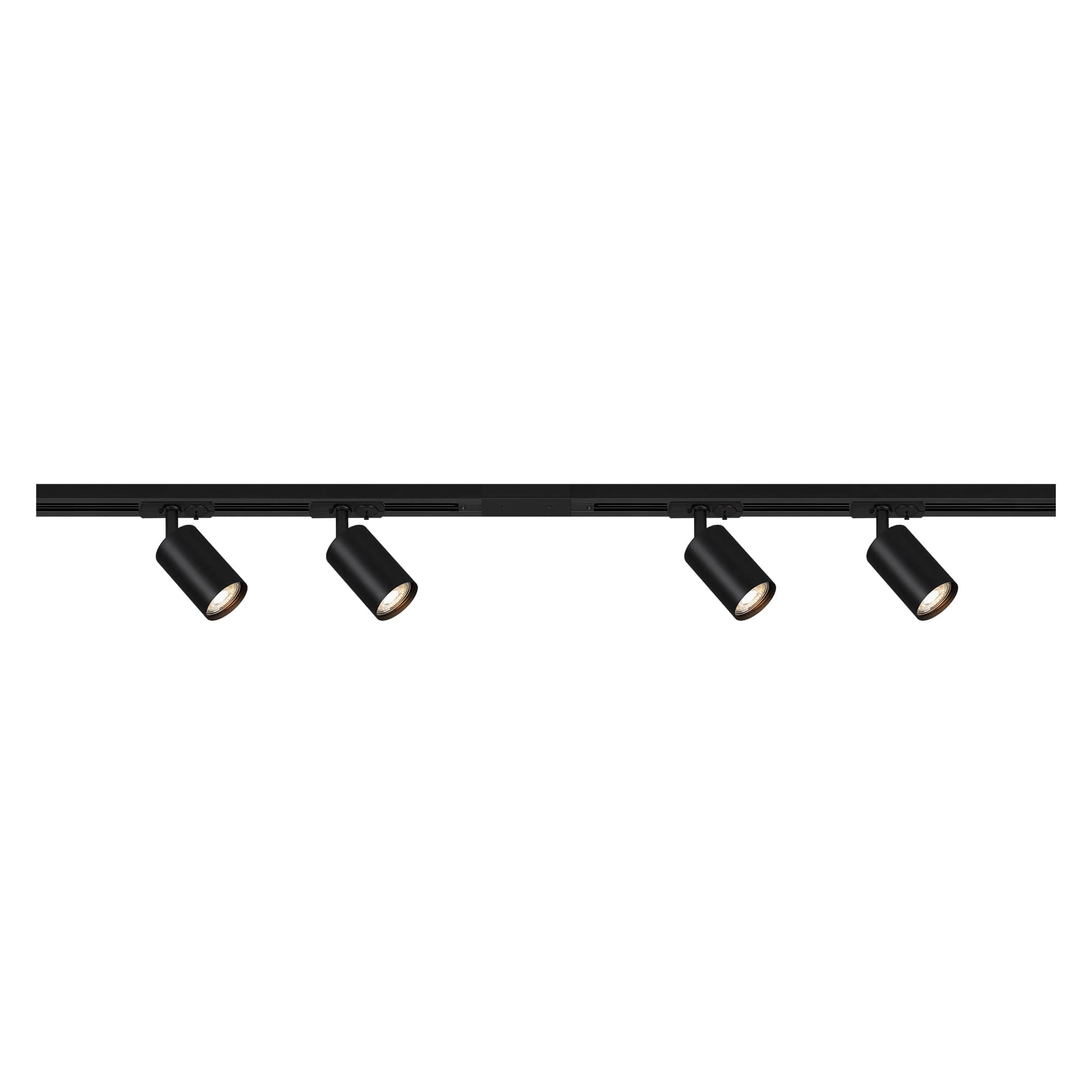BRILONER - Schienensystem Rail Starterset, 4x GU10 Spots schwenkbar, 1,5m, Schwarz 🌟