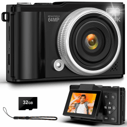 📸 4K 64MP Digitalkamera für Teenager | Autofokus, 180° Drehbildschirm, Makrofunktion 🌟