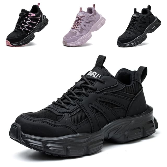 👩‍🔧👟 Ayqyc Sicherheitsschuhe Damen Stahlkappenschuhe Sportlich Atmungsaktiv Schwarz EU 39 | 42.49€