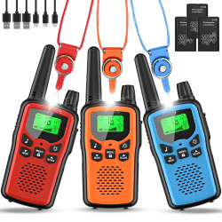 🎁 Walkie Talkie 3er Set Kinder Aufladbar - Rabigala Funkgeräte mit 5km Reichweite